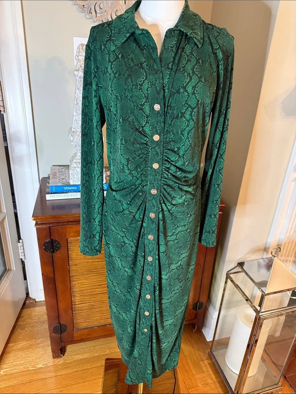 Michael Kors Stretch Matte Jersey Snake Print Dress